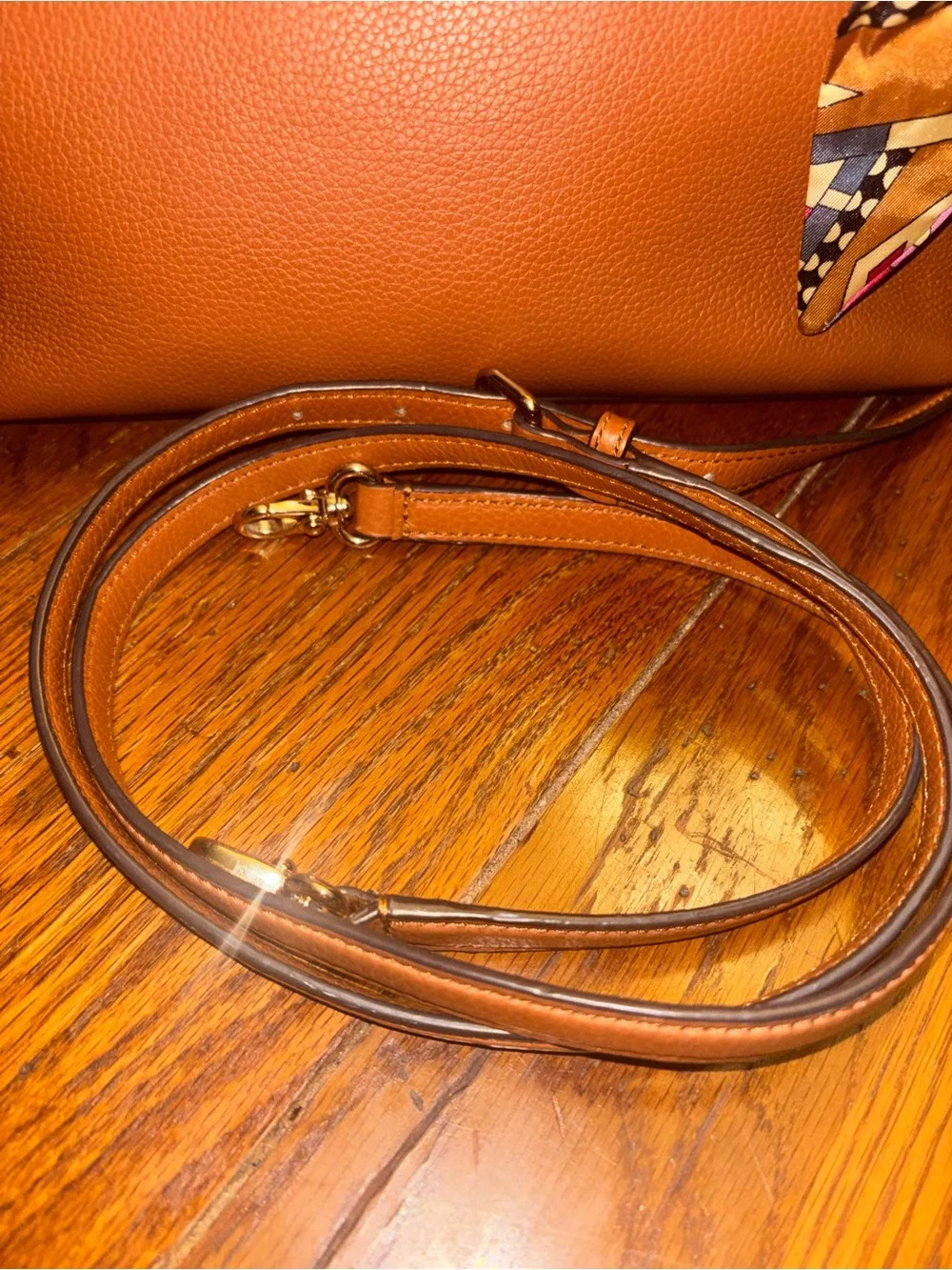Kate Spade Cobble Hill Maris Cognac Leather Satchel Crossbody